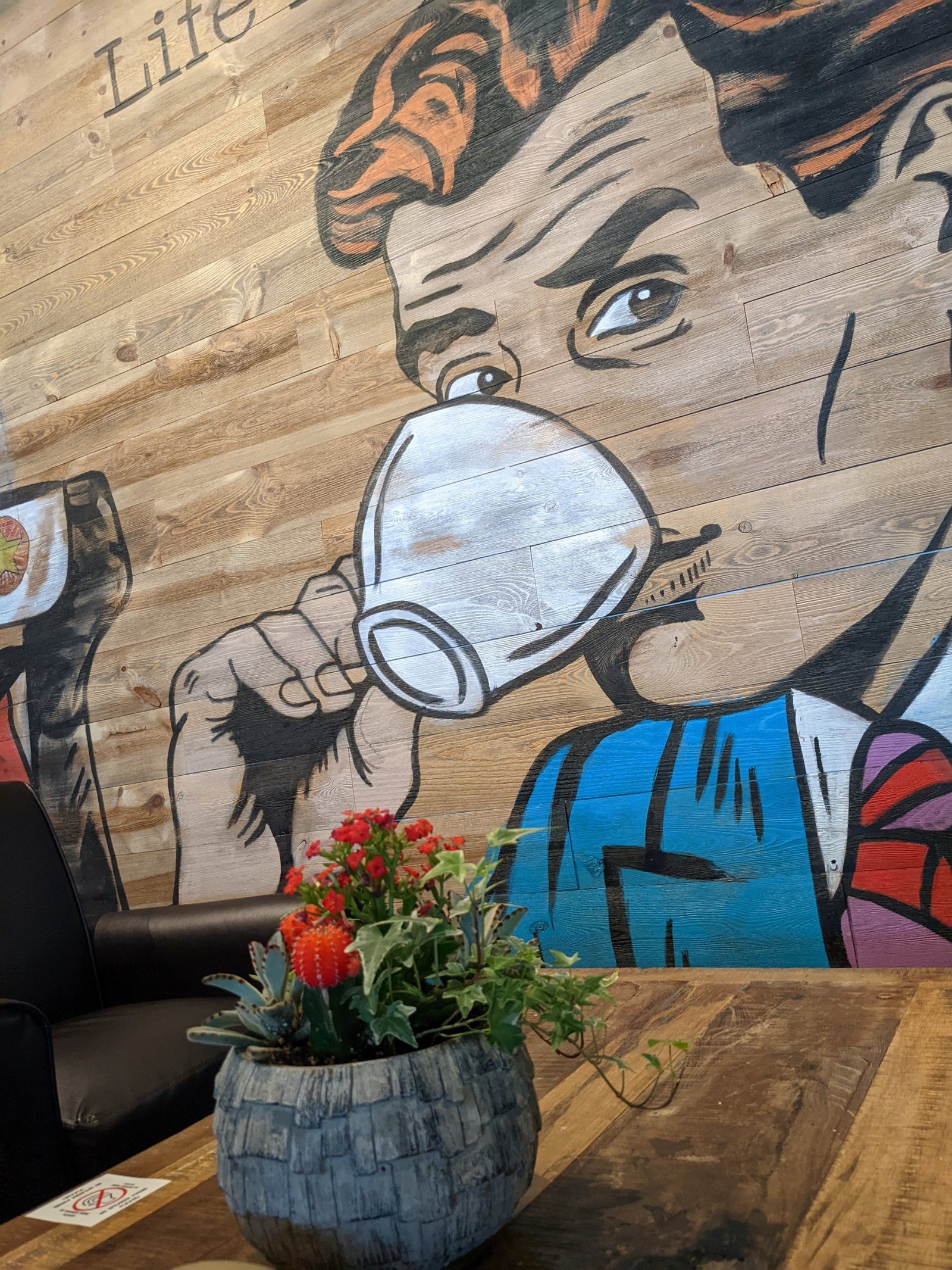 Mural artwork in a local restaurant